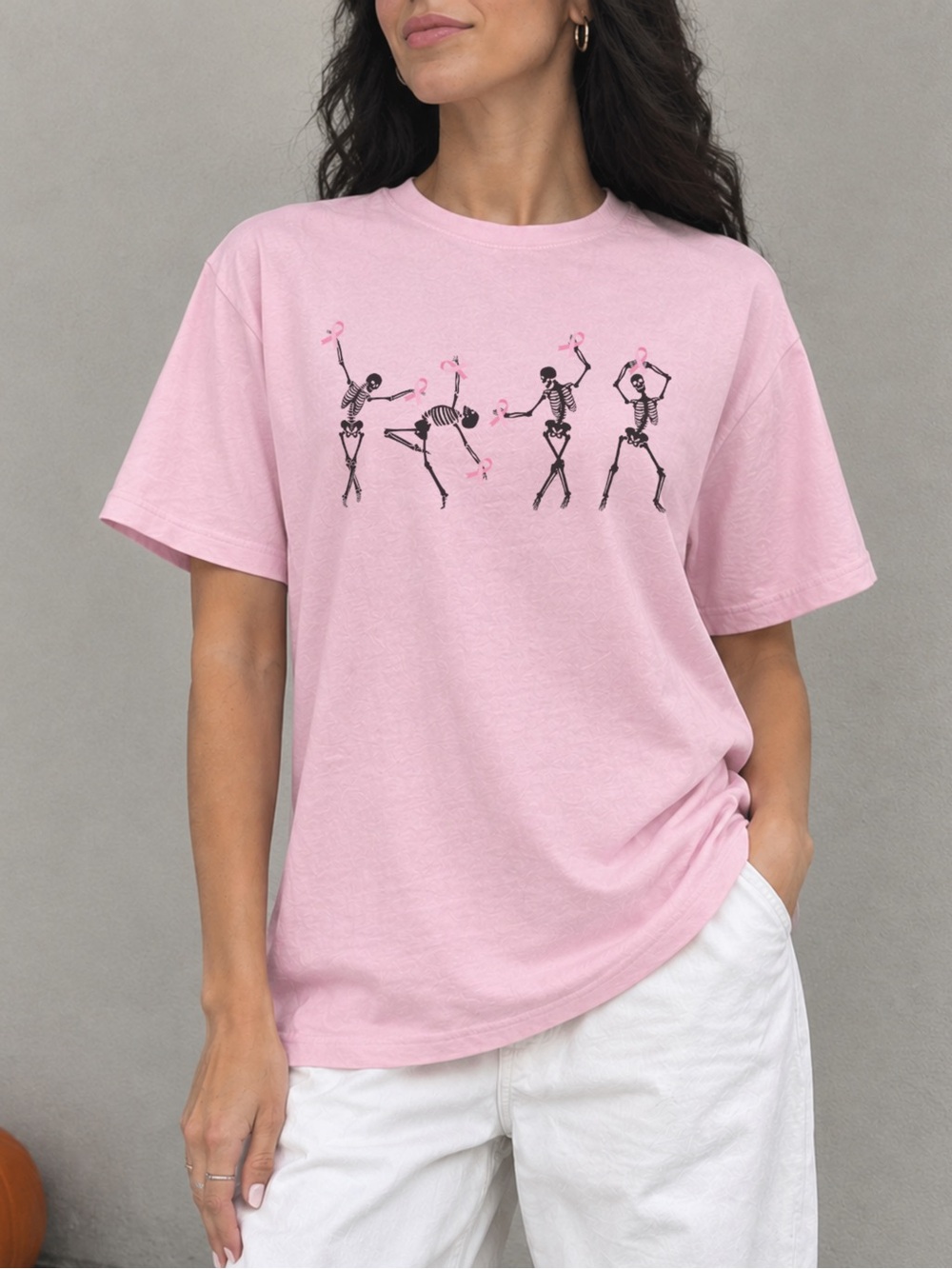 Dancing Skeletons Tee Halloween Breast Cancer Unisex T-shirt